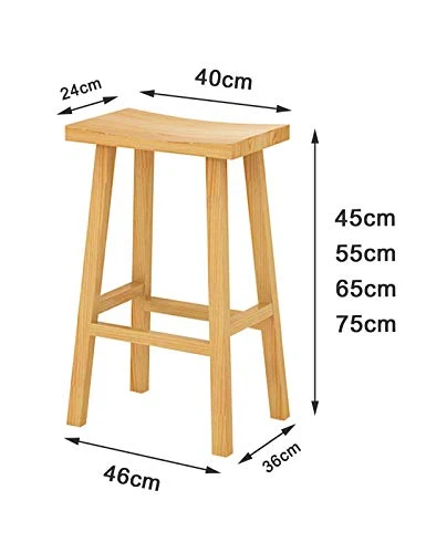MYAOU Sgabelli da Bar Legno massello Seduta Quadrata Sedie da Pranzo da Cucina con Gambe Legno e poggiapiedi Sgabello da b...