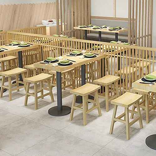 MYAOU Sgabelli da Bar Legno massello Seduta Quadrata Sedie da Pranzo da Cucina con Gambe Legno e poggiapiedi Sgabello da b...