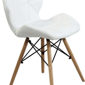 NAOMIE - sedia moderna ecopelle e legno Bianco Milani Home