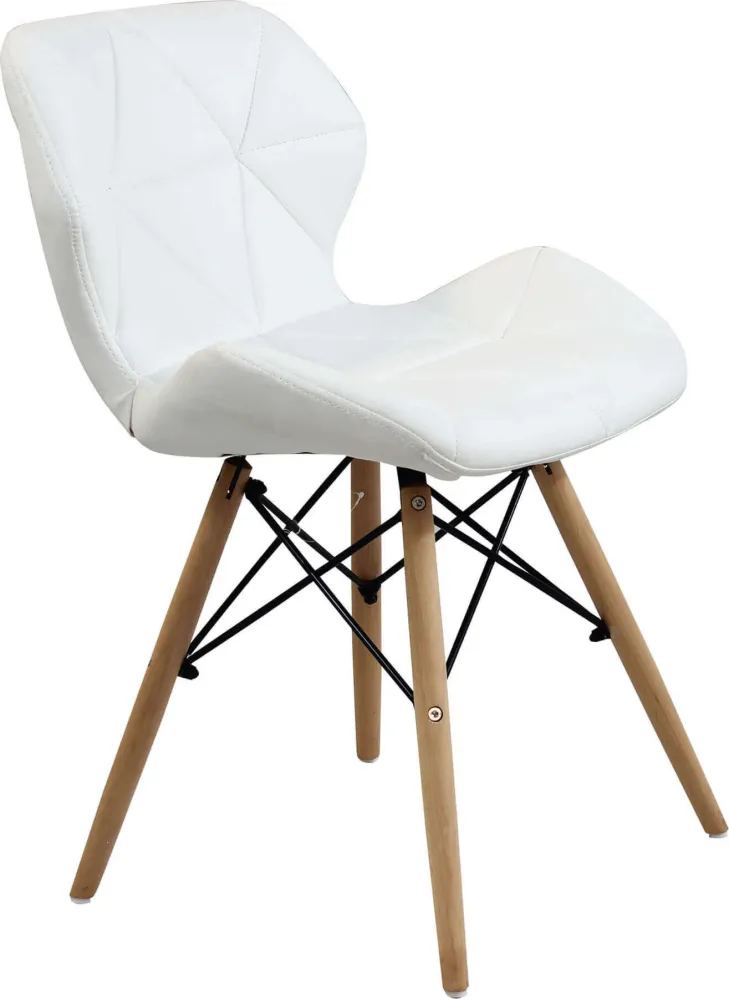 NAOMIE - sedia moderna ecopelle e legno Bianco Milani Home
