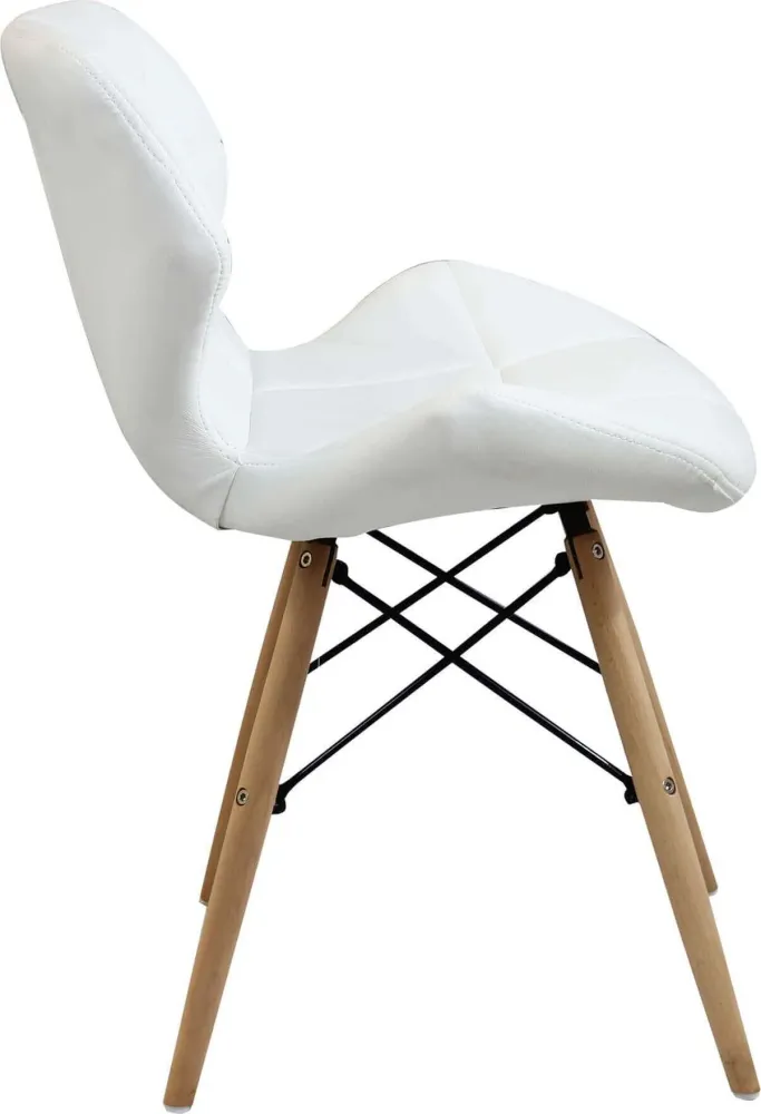 NAOMIE - sedia moderna ecopelle e legno Bianco Milani Home