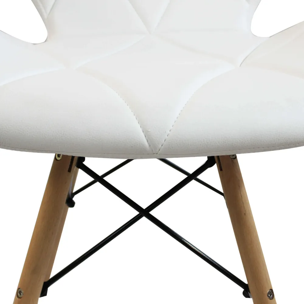 NAOMIE - sedia moderna ecopelle e legno Bianco Milani Home
