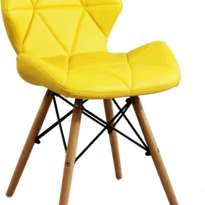 NAOMIE - sedia moderna ecopelle e legno Giallo Milani Home