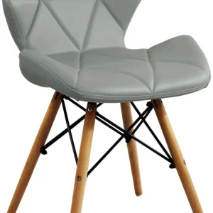 NAOMIE - sedia moderna ecopelle e legno Grigio Milani Home