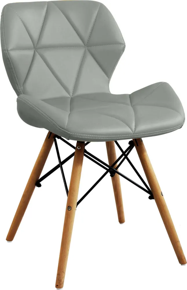 NAOMIE - sedia moderna ecopelle e legno Grigio Milani Home
