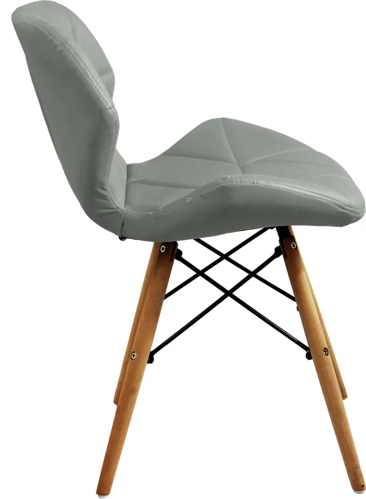 NAOMIE - sedia moderna ecopelle e legno Grigio Milani Home