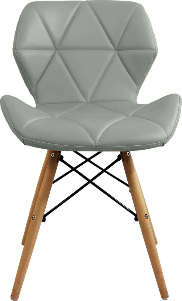 NAOMIE - sedia moderna ecopelle e legno Grigio Milani Home