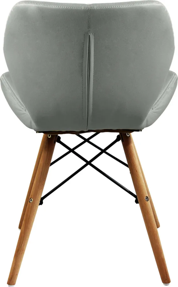NAOMIE - sedia moderna ecopelle e legno Grigio Milani Home