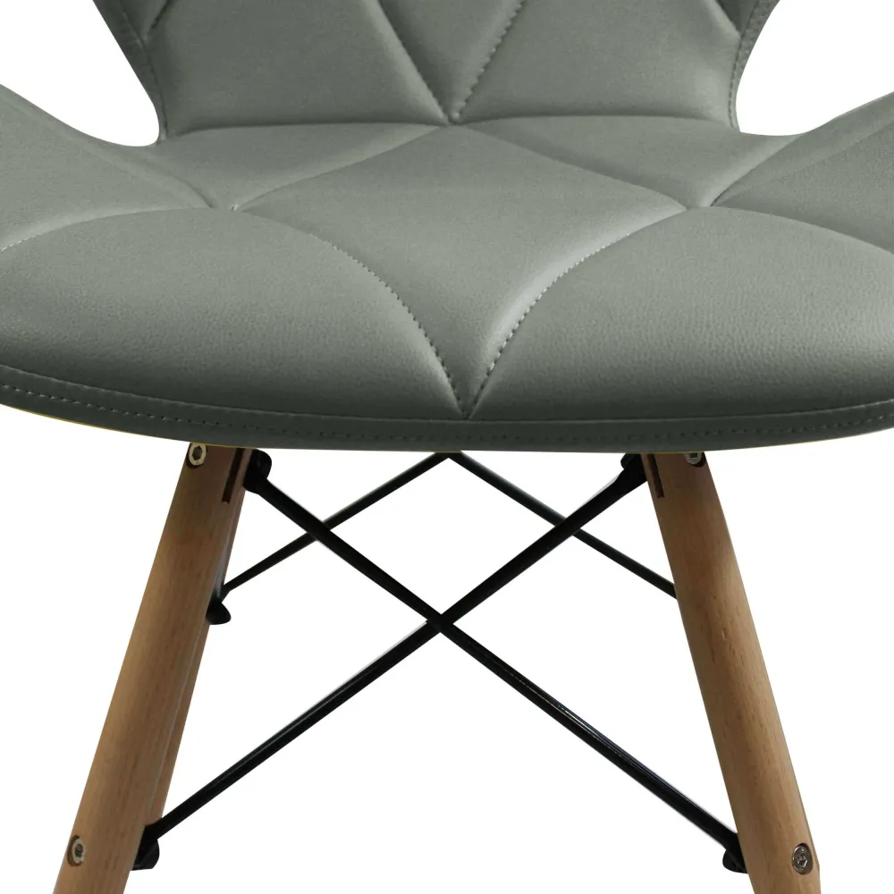 NAOMIE - sedia moderna ecopelle e legno Grigio Milani Home