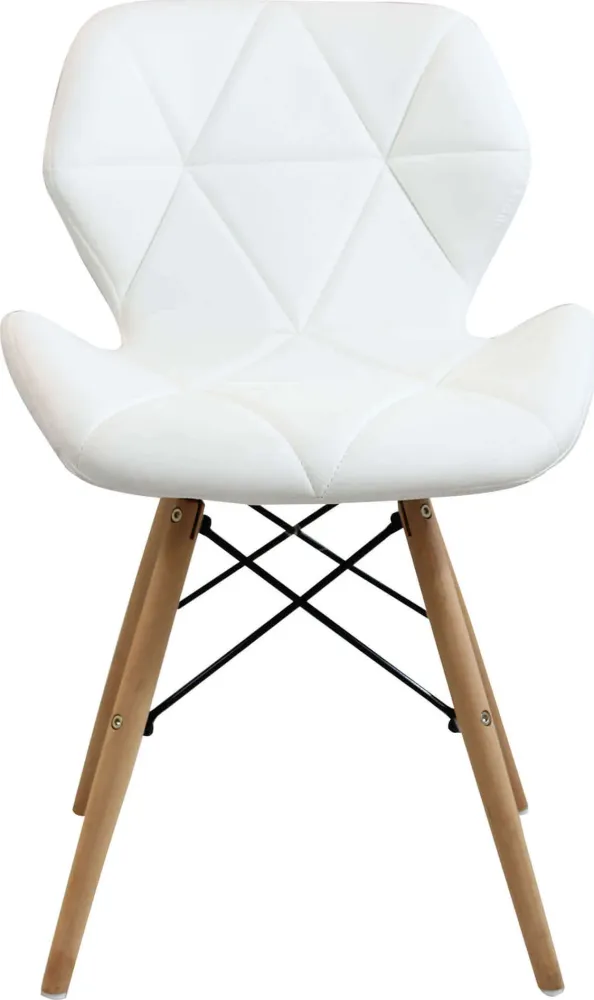 NAOMIE - set di 4 sedie moderne ecopelle e legno Bianco Milani Home