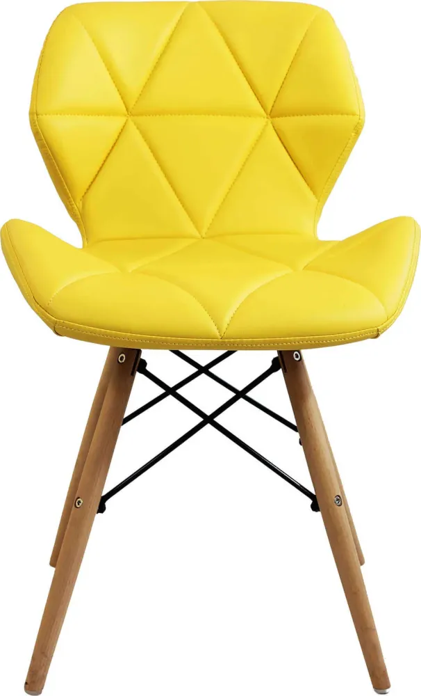 NAOMIE - set di 4 sedie moderne ecopelle e legno Giallo Milani Home