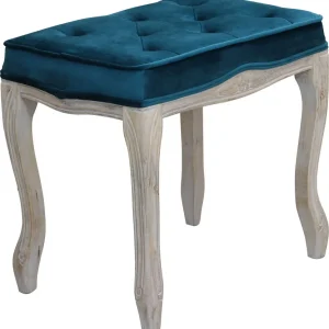 NAPO - sgabello vintage velluto Blu Milani Home