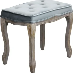 NAPO - sgabello vintage velluto Grigio Milani Home