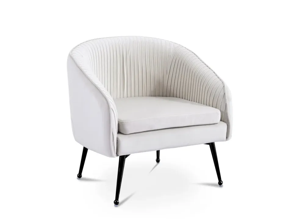 Poltrona trasformabile velluto beige con piedi neri TRECY NBC