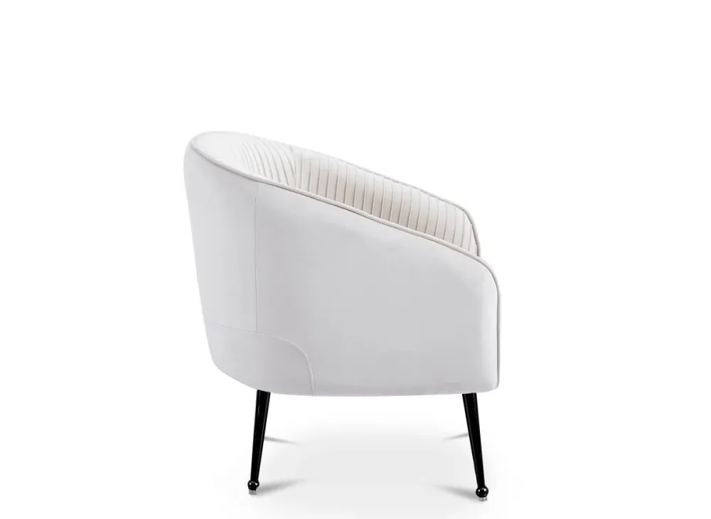 Poltrona trasformabile velluto beige con piedi neri TRECY NBC