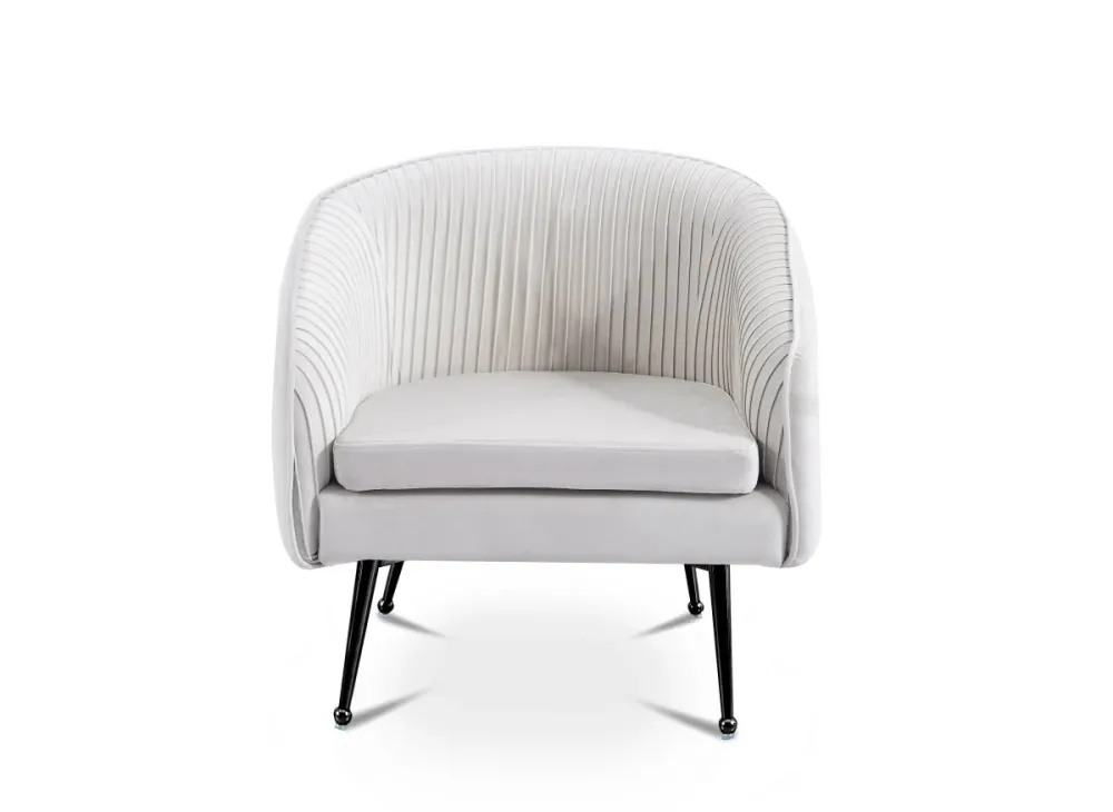 Poltrona trasformabile velluto beige con piedi neri TRECY NBC