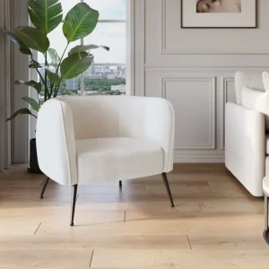 Poltroncina trasformabile PERRY velluto beige con piedini neri NBC