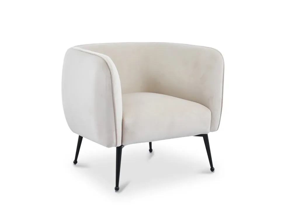 Poltroncina trasformabile PERRY velluto beige con piedini neri NBC