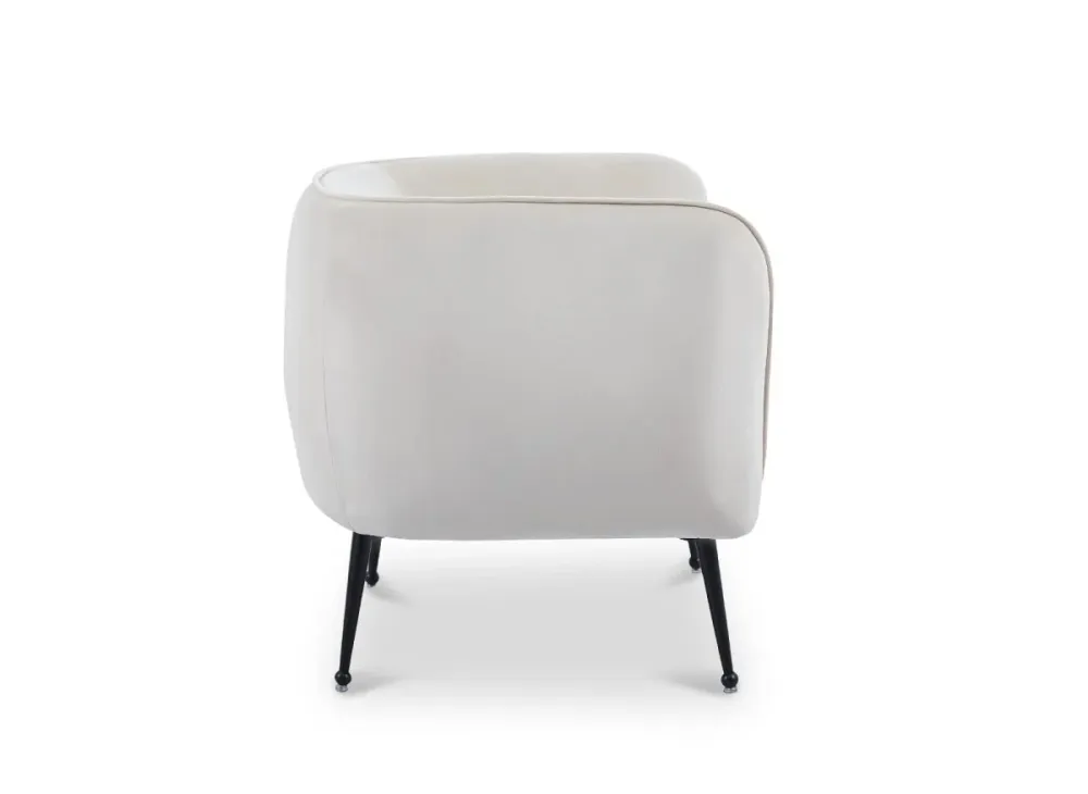 Poltroncina trasformabile PERRY velluto beige con piedini neri NBC