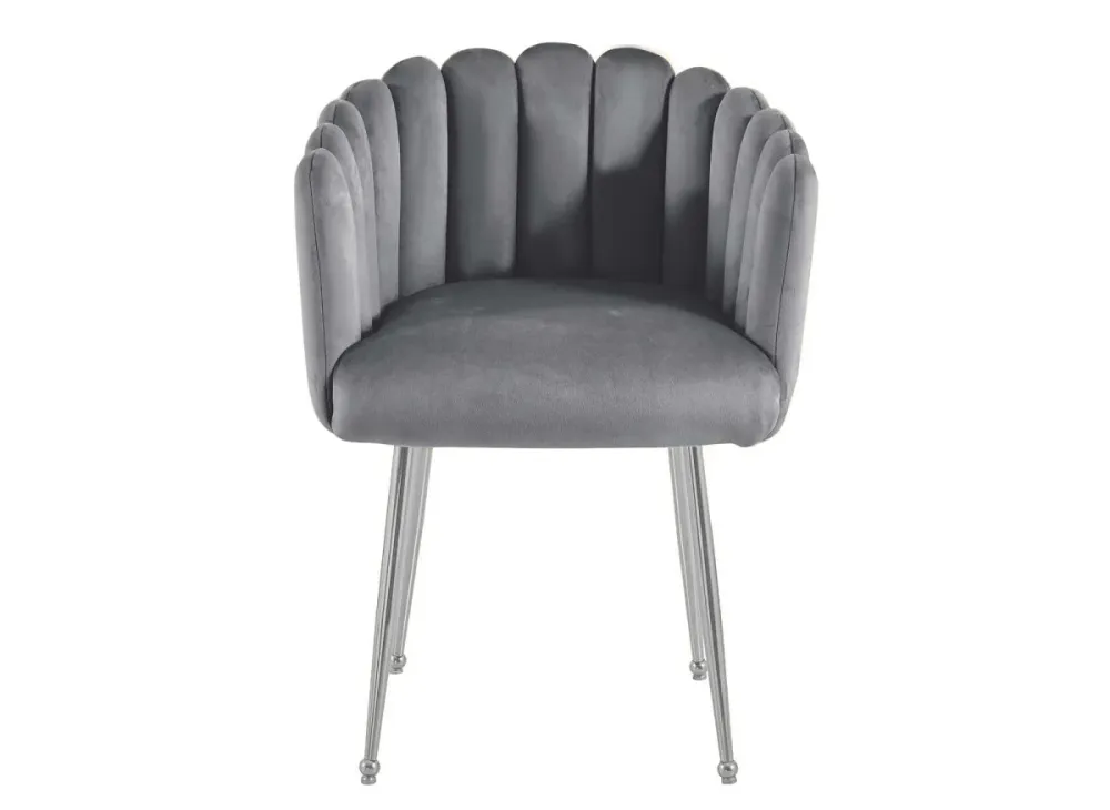 Sedia velluto grigio con gambe metallo argentato HAYDEN NBC