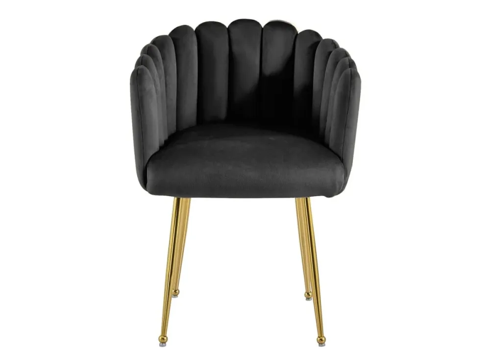 Sedia velluto nero con gambe metallo dorato HAYDEN NBC
