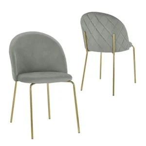 Set di 2 sedie di design KENNETH velluto grigio NBC