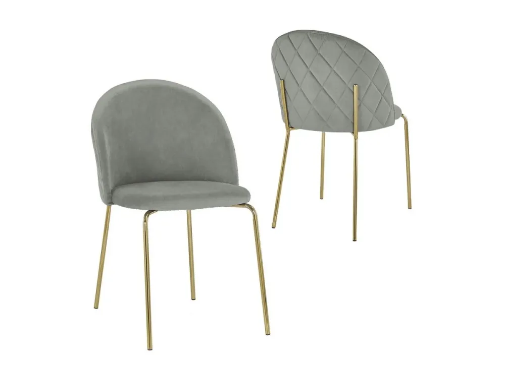 Set di 2 sedie di design KENNETH velluto grigio NBC