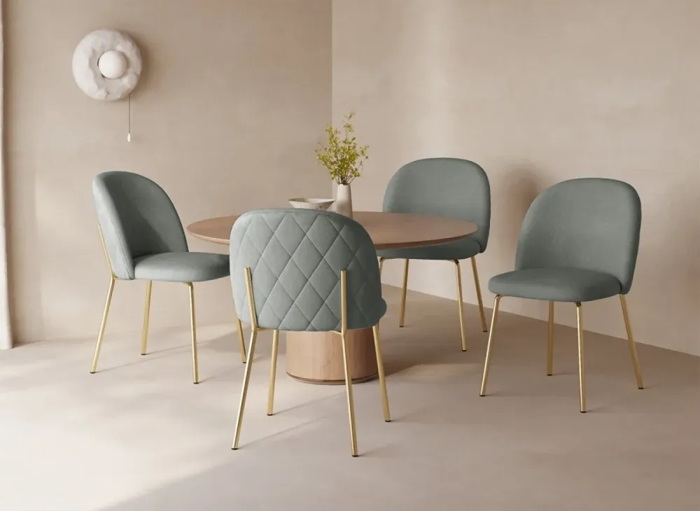 Set di 2 sedie di design KENNETH velluto grigio NBC