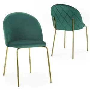 Set di 2 sedie di design KENNETH velluto verde NBC