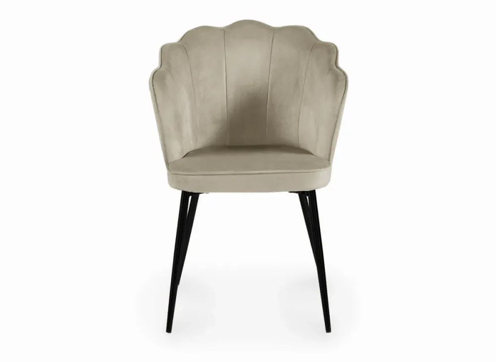 Set di 2 sedie di design velluto beige con piedi neri GARANCE NBC