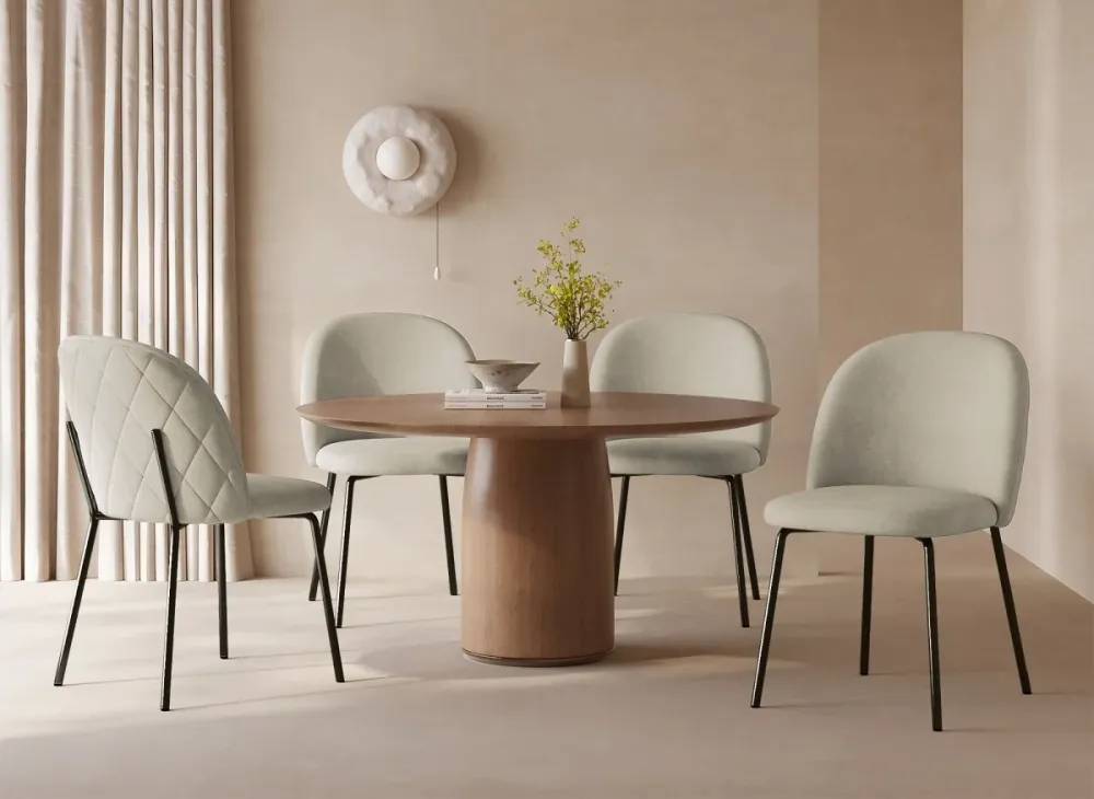 Set di 2 sedie di design velluto beige con piedi neri KENNETH NBC