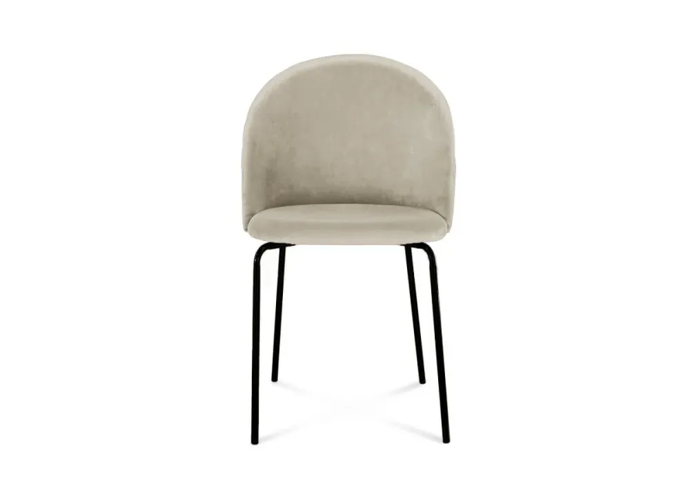 Set di 2 sedie di design velluto beige con piedi neri KENNETH NBC
