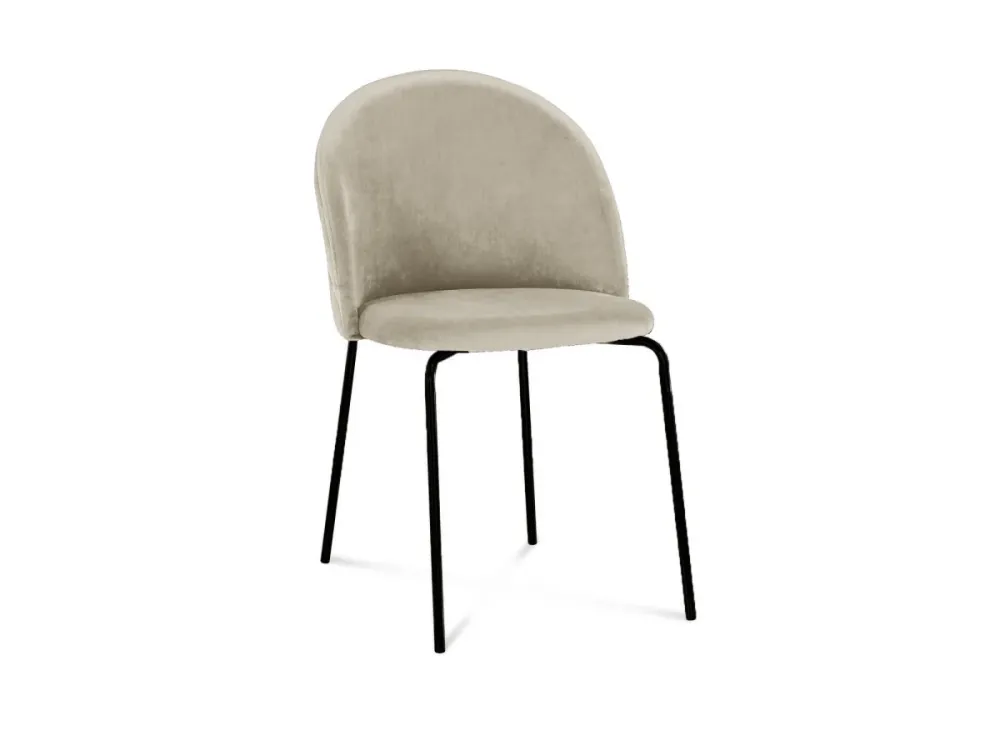 Set di 2 sedie di design velluto beige con piedi neri KENNETH NBC