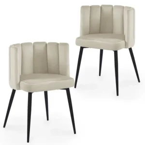 Set di 2 sedie di design velluto beige DEBBY NBC