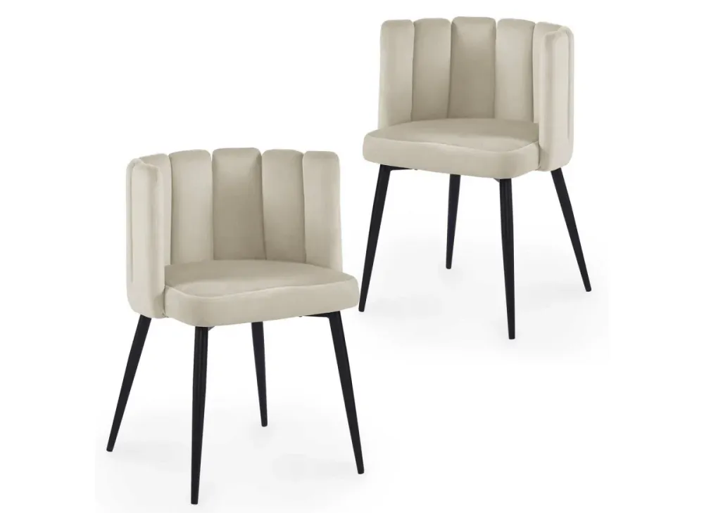 Set di 2 sedie di design velluto beige DEBBY NBC