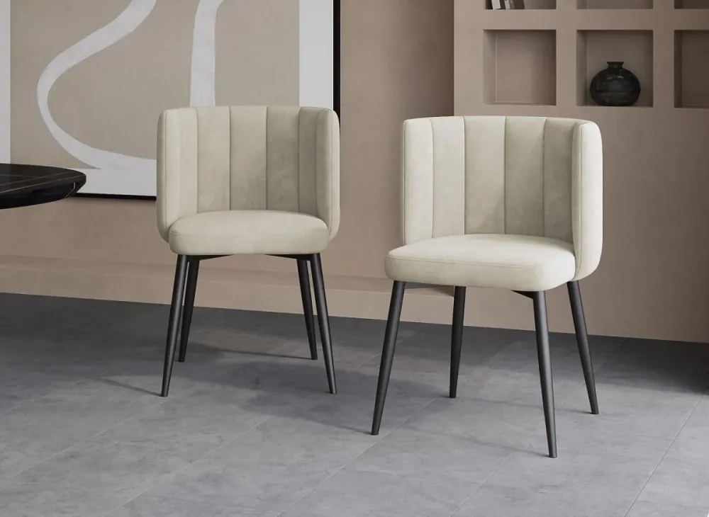 Set di 2 sedie di design velluto beige DEBBY NBC