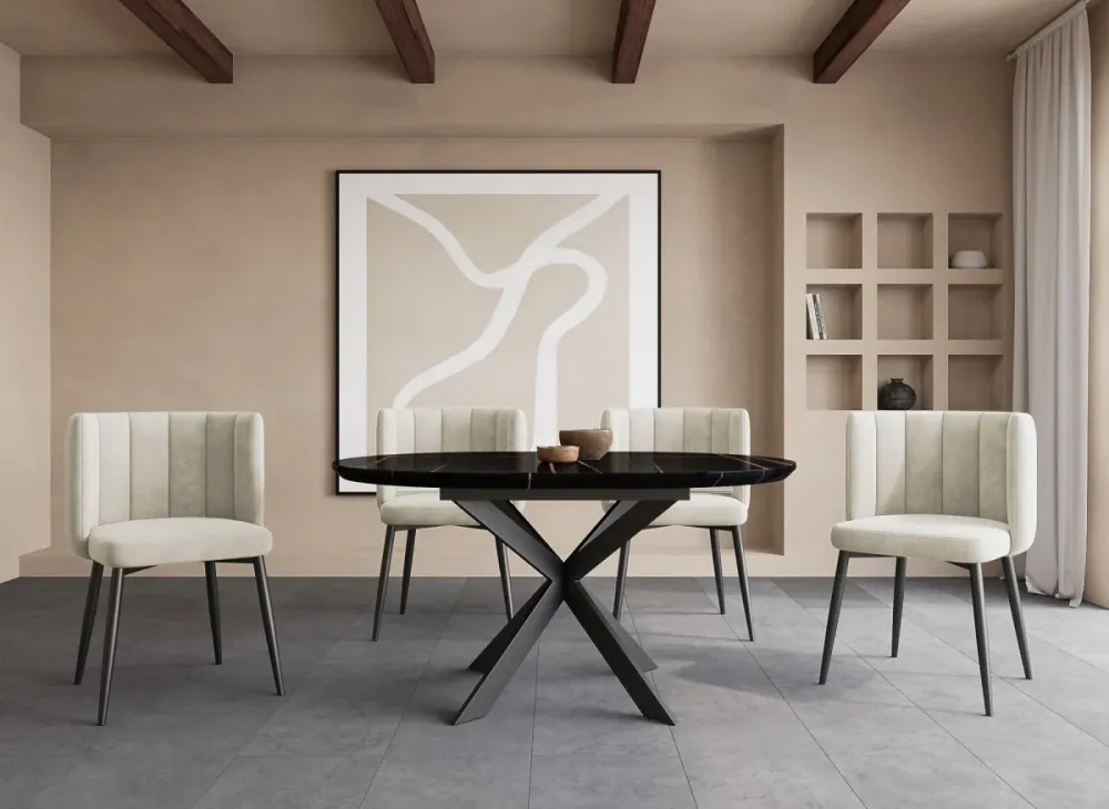 Set di 2 sedie di design velluto beige DEBBY NBC