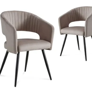 Set di 2 sedie di design velluto beige GLORIA NBC