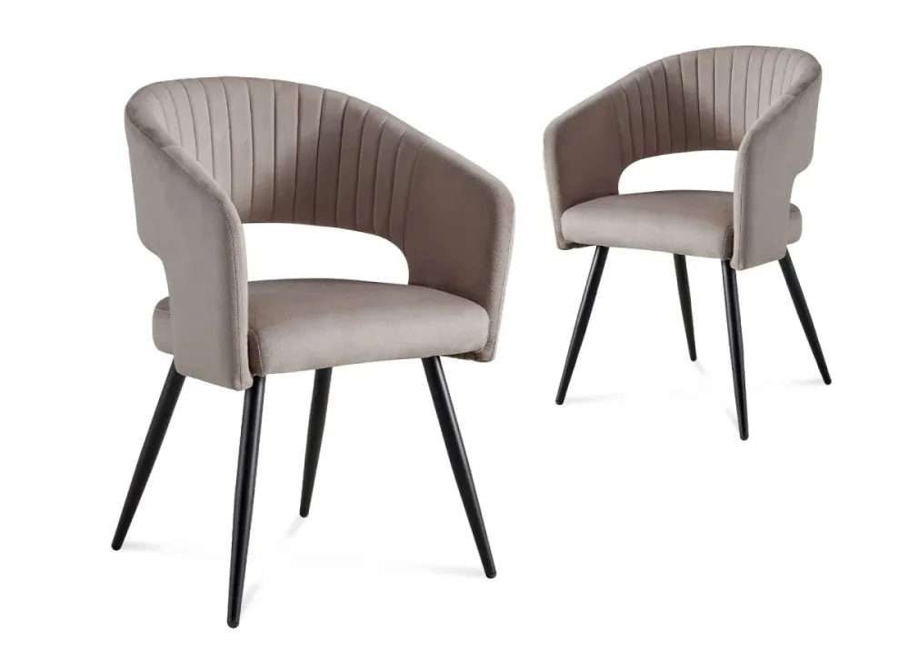 Set di 2 sedie di design velluto beige GLORIA NBC