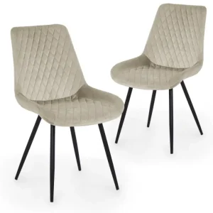 Set di 2 sedie di design velluto beige YOLA NBC