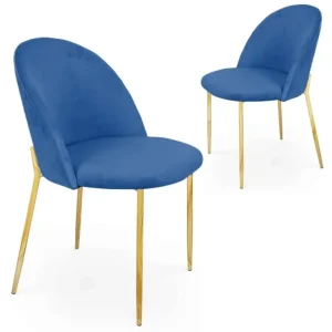 Set di 2 sedie di design velluto blu ARABEL NBC