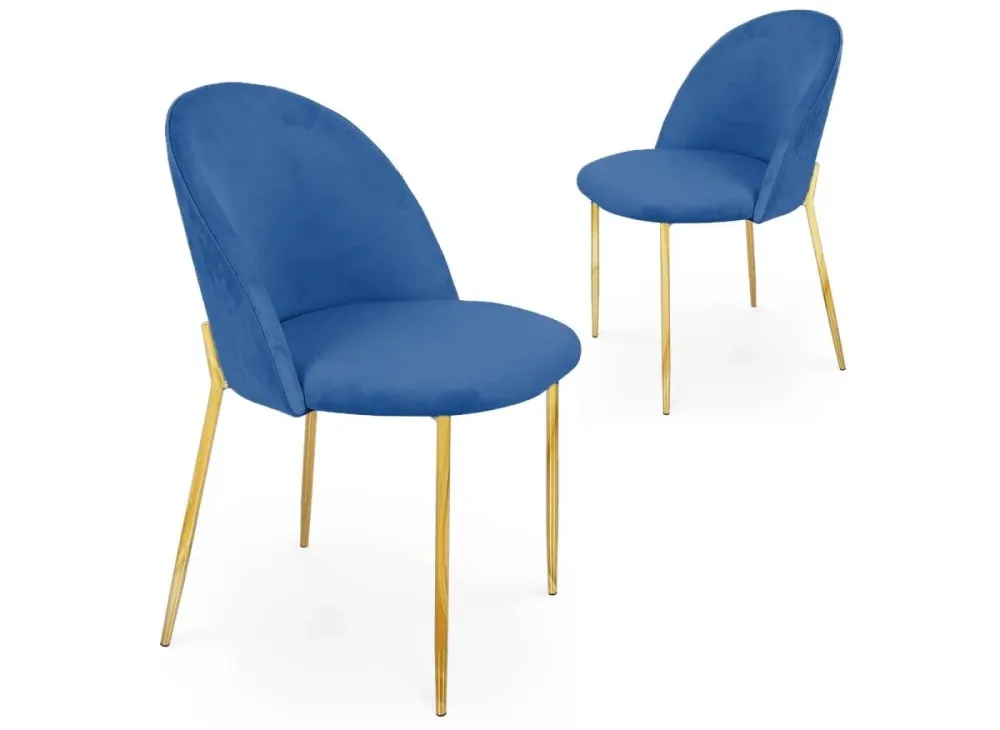 Set di 2 sedie di design velluto blu ARABEL NBC
