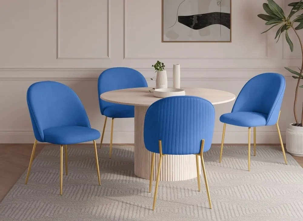 Set di 2 sedie di design velluto blu ARABEL NBC