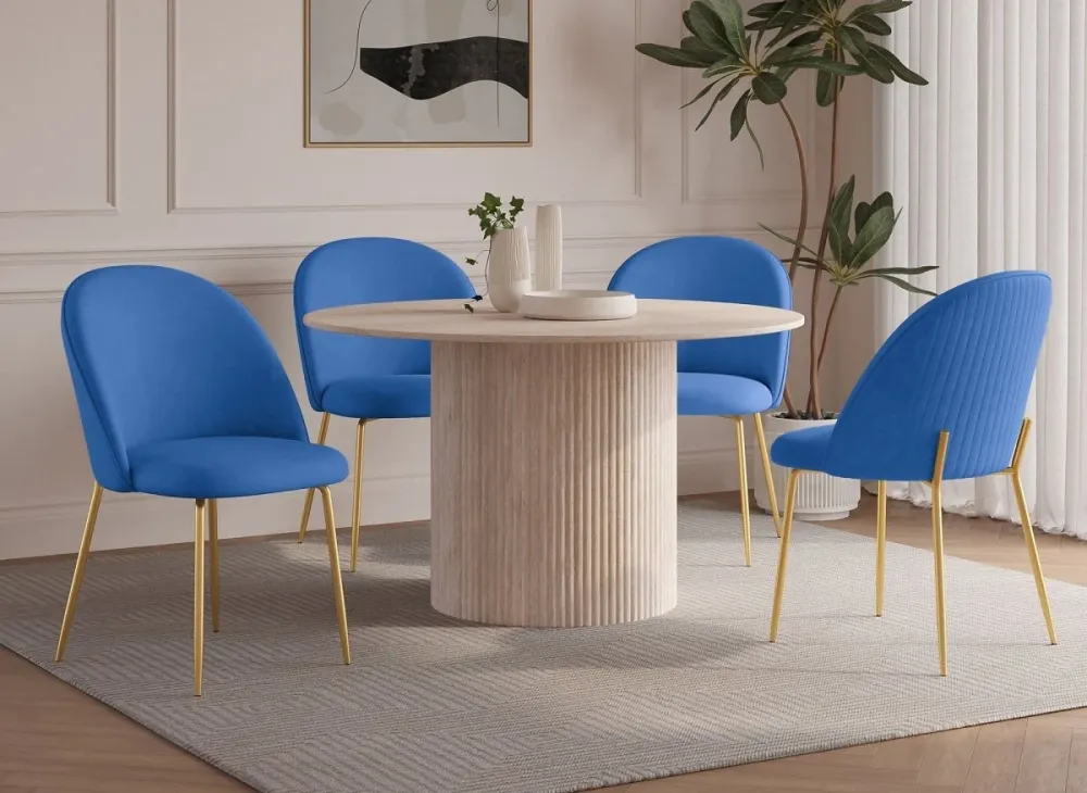 Set di 2 sedie di design velluto blu ARABEL NBC