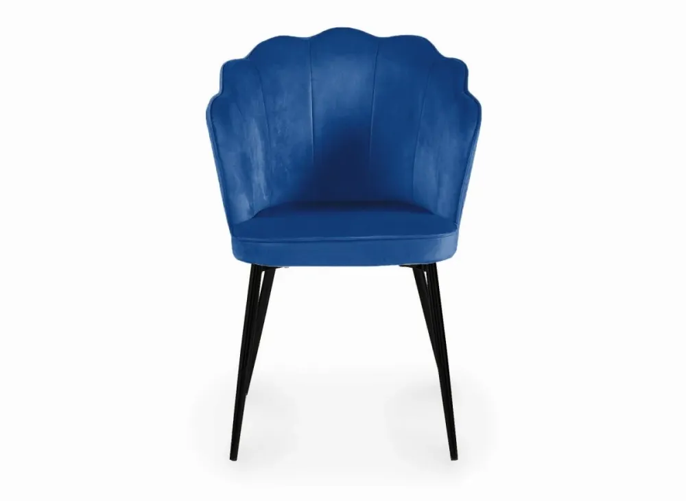 Set di 2 sedie di design velluto blu con piedi neri GARANCE NBC