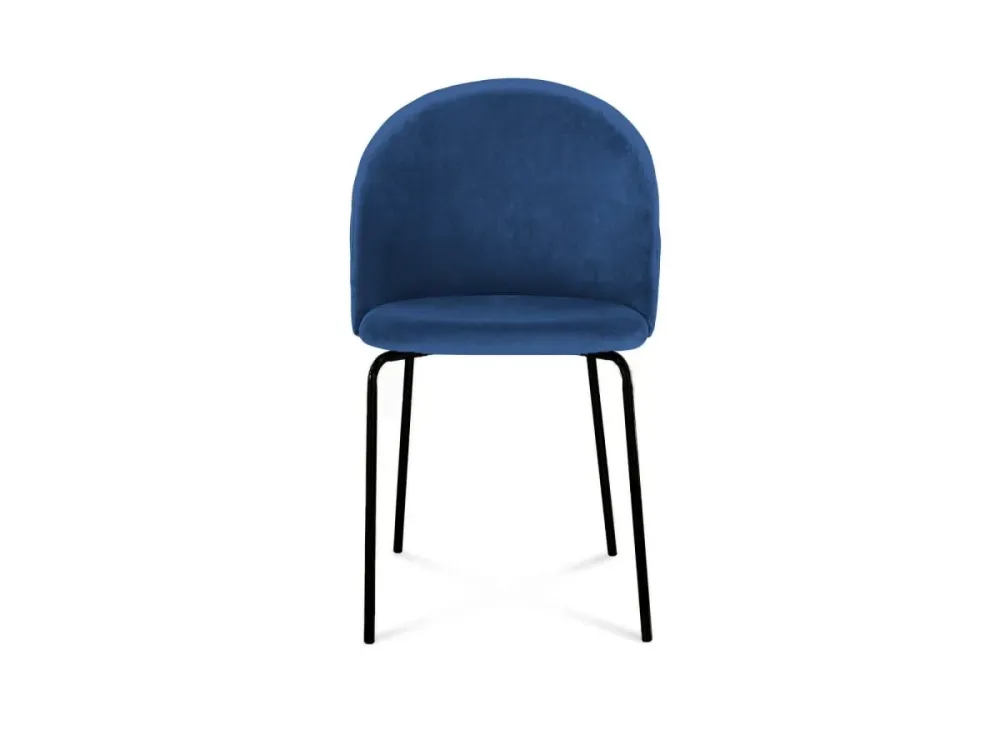 Set di 2 sedie di design velluto blu con piedi neri KENNETH NBC