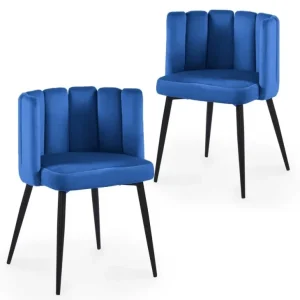 Set di 2 sedie di design velluto blu DEBBY NBC