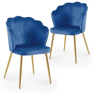 Set di 2 sedie di design velluto blu GARANCE NBC