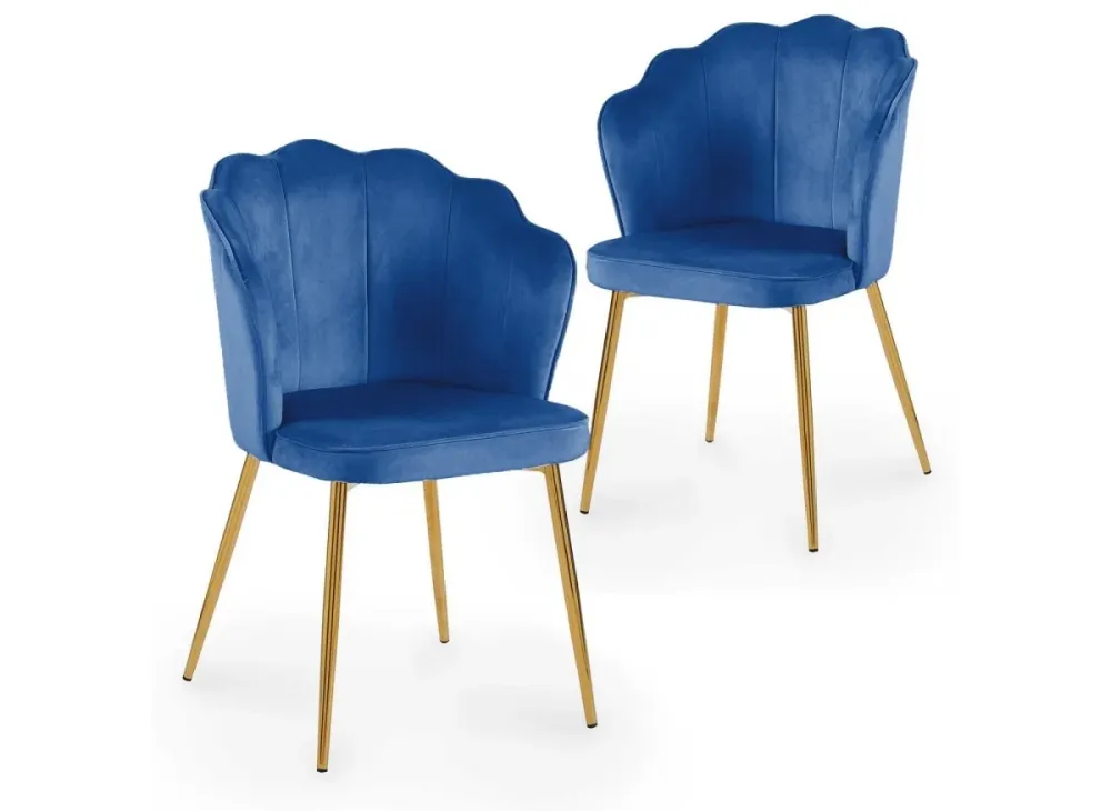 Set di 2 sedie di design velluto blu GARANCE NBC
