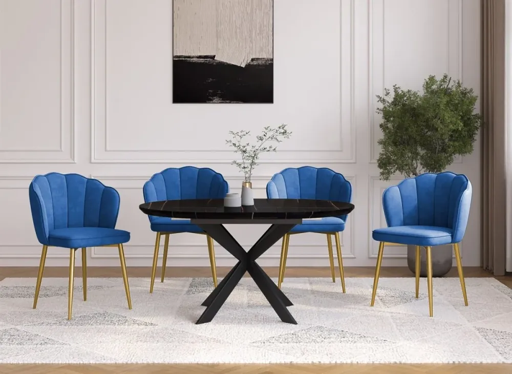 Set di 2 sedie di design velluto blu GARANCE NBC